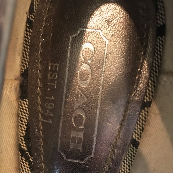 Coach pewter lizard pattern wedge shoes - Picture 3 of 6